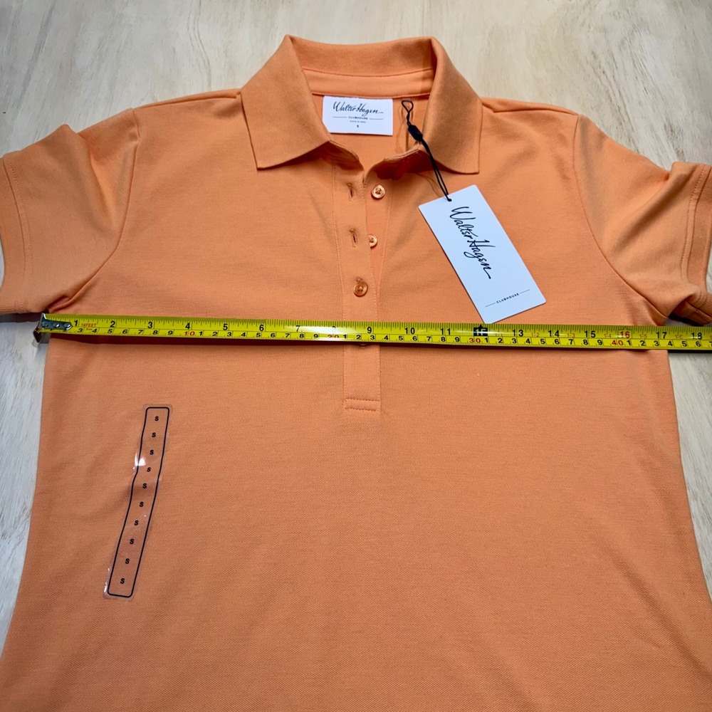 NEW Walter Hagen Clubhouse Womens Small Fresh Orange SS Classic Polo Golf Shirt - Picture 7 of 8